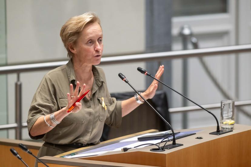 Flemish Minister for Mobility and Public Works Annick De Ridder is pictured during a plenary session of the Flemish Parliament in Brussels, Wednesday 15 October 2025. BELGA PHOTO JONAS ROOSENS