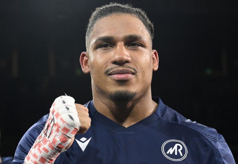 Belgium's Ryad Merhy poses at the end of his International Heavyweight boxing bout against France's Tony Yoka at the Roland Garros complex in western Paris, on December 9, 2023.  Miguel MEDINA / AFP
