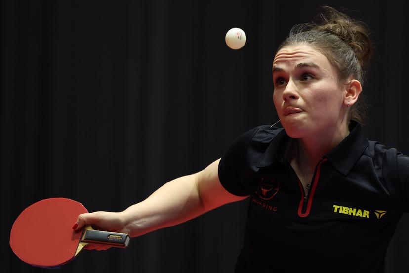 Belgian Margo Degraef is pictured in action during the European qualification tournament for the 2024 Olympics, in Sarajevo, Bosnia and Herzegovina, Thursday 16 May 2024. BELGA PHOTO NIKOLA KRSTIC
