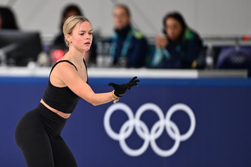 Belgian figure skater Loena Hendrickx pictured during a training session at the Milano Cortina 2026 Olympic Winter Games, on Sunday 15 February 2026 in Milan, Italy. The XXV Winter Olympics take place from 6 to 22 February 2026 in Italy. BELGA PHOTO JASPER JACOBS