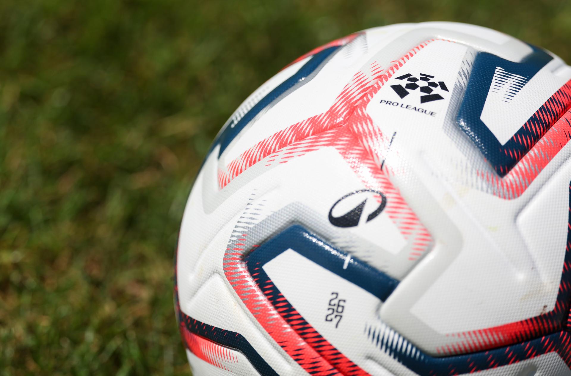 Illustration picture shows the new official match ball used in the Jupiler Pro League Belgian soccer championship, by Kipsta Decathlon, pictured on Thursday 02 July 2026. BELGA PHOTO VIRGINIE LEFOUR