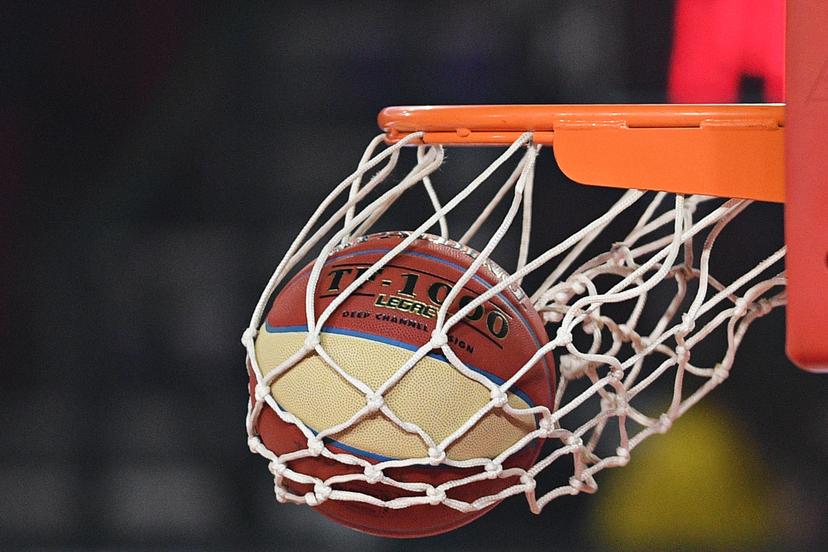 Illustration picture show a basketball going through the ring at the basketball match between Spirou Charleroi and BC Telenet Oostende, Friday 12 October 2018 in Charleroi, the third game of the 'EuroMillions League' Belgian first division. BELGA PHOTO DAVID STOCKMAN