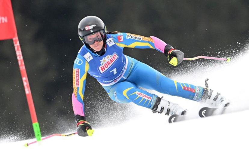 Sweden's Sara Hector competes during the Women's Giant Slalom event of FIS Alpine Skiing World Cup in Spindleruv Mlyn on January 24, 2026.   Michal Cizek / AFP