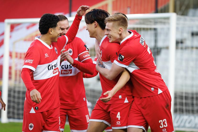 Antwerp's Yuto Tsunashima celebrates after scoring during a soccer match between Cercle Brugge and Royal Antwerp FC, Saturday 31 January 2026 in Brugge, on day 23 of the 2025-2026 'Jupiler Pro League' first division of the Belgian championship. BELGA PHOTO KURT DESPLENTER