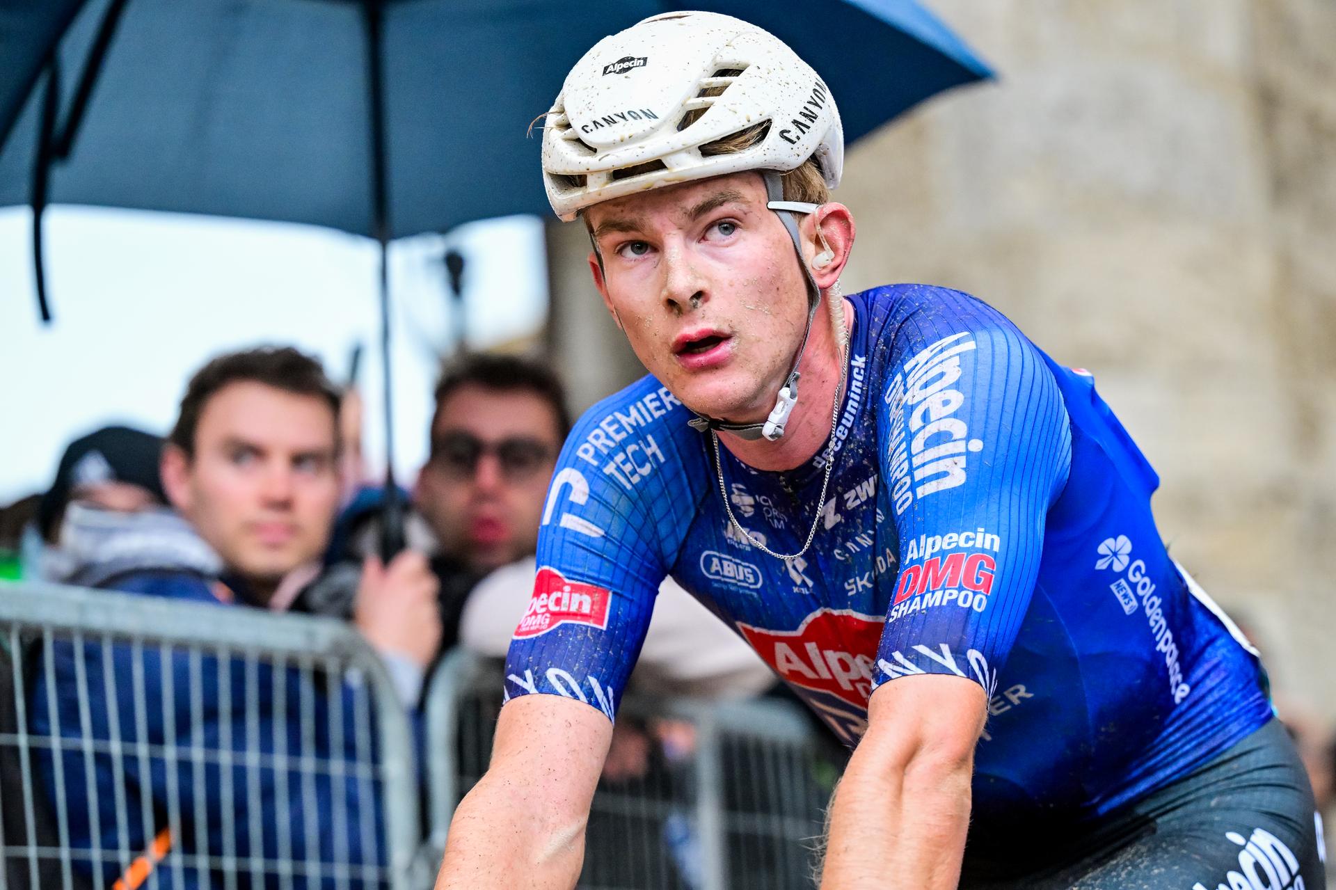 Dutch Tibor Del Grosso of Alpecin-Premier Tech pictured after the second stage of the Tirreno-Adriatico cycling race, from Camaiore to San Gimignano (206 km), Italy, Tuesday 10 March 2026. BELGA PHOTO DIRK WAEM