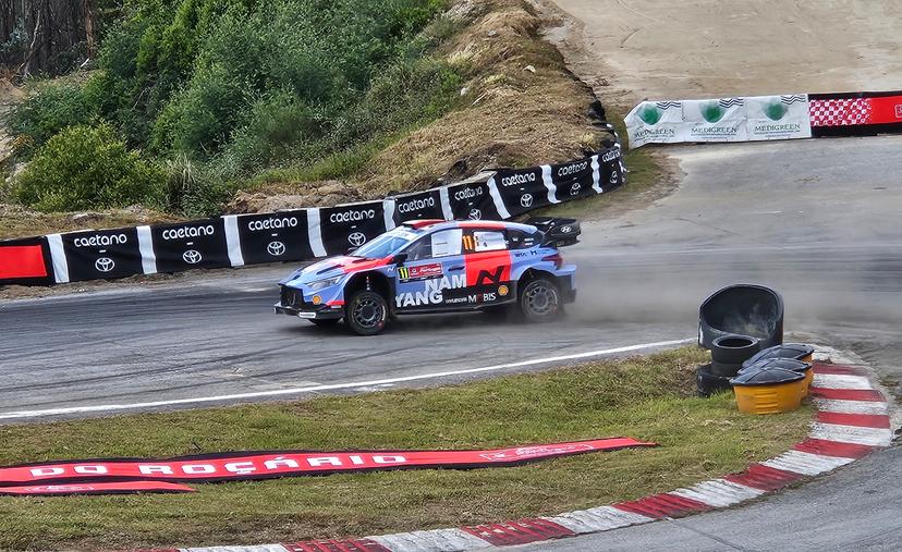 Belgian rally driver Thierry Neuville and Martijn Wydaeghe pictured in action during a stage of the Rally de Portugal event in Sever, Portugal on Thursday 07 May 2026. BELGA PHOTO ERIC DUPAIN