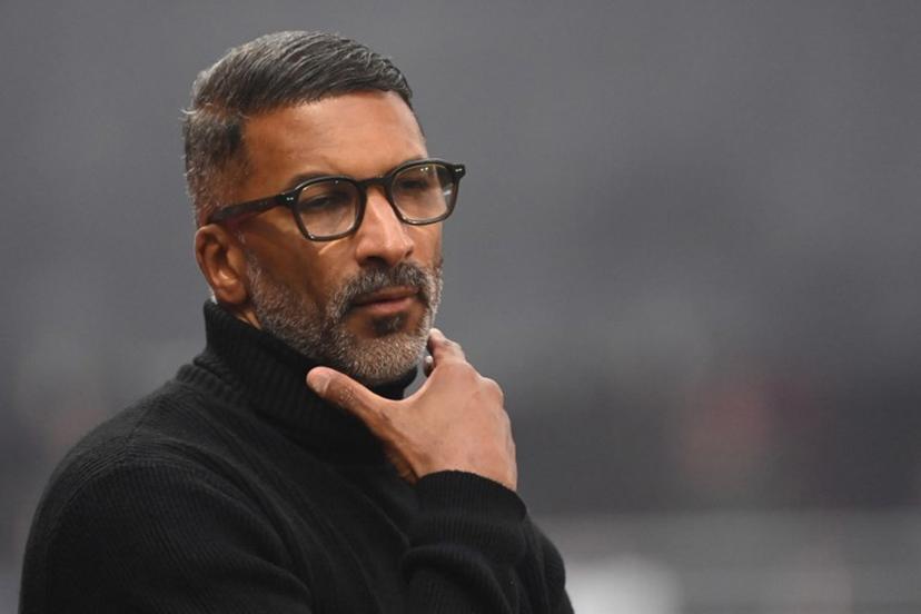 Rennes' Senegalese head coach Habib Beye looks on ahead of the French L1 football match between Stade Rennais FC and FC Lorient at the Roazhon Park stadium in Rennes, western France, on January 24, 2026.  JEAN-FRANCOIS MONIER / AFP