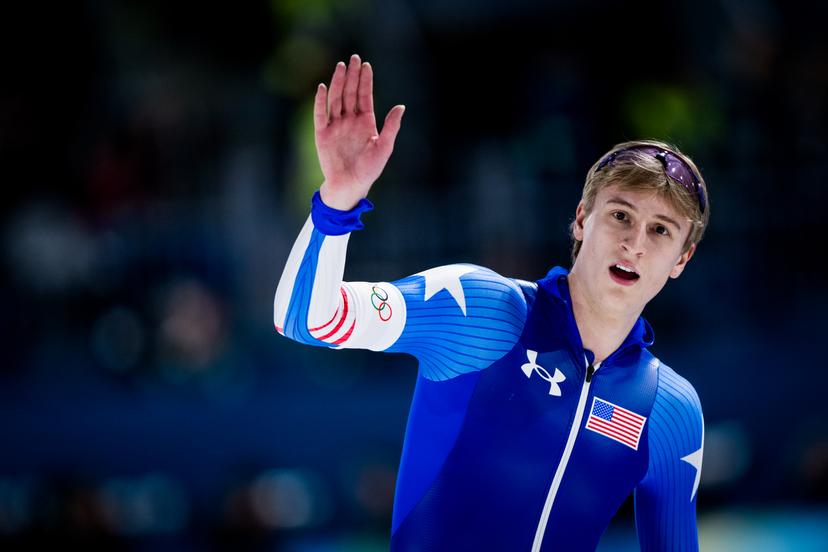 US' Jordan Stolz celebrates after winning the Men 1000m final in the Short Track Speed Skating competition at the Milano Cortina 2026 Olympic Winter Games, on Wednesday 11 February 2026 in Milan, Italy. The XXV Winter Olympics take place from 6 to 22 February 2026 in Italy. BELGA PHOTO JASPER JACOBS