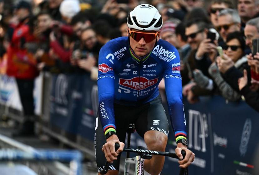 Alpecin-Deceuninck's Dutch rider Mathieu van der Poel is pictured before the Milan - Sanremo one-day classic cycling race, in Pavia, on March 21, 2026.  Marco BERTORELLO / AFP