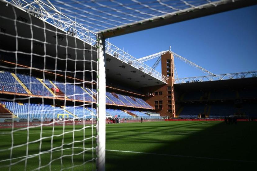 A general view shows empty stands at the Luigi-Ferraris Stadium before the Italian Serie A football match between Genoa and Juventus in Genoa, on September 28, 2024.  The match will be played behind closed doors due to clashes that occured between Genoa and Sampdoria supporters in a past Italian Cup match. MARCO BERTORELLO / AFP