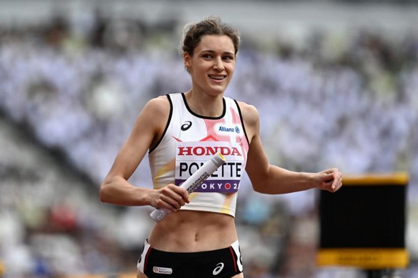 Belgium's athlete Helena Ponette competes in the mixed 4x400m relay heats during the World Athletics Championships in Tokyo on September 13, 2025.  Jewel SAMAD / AFP