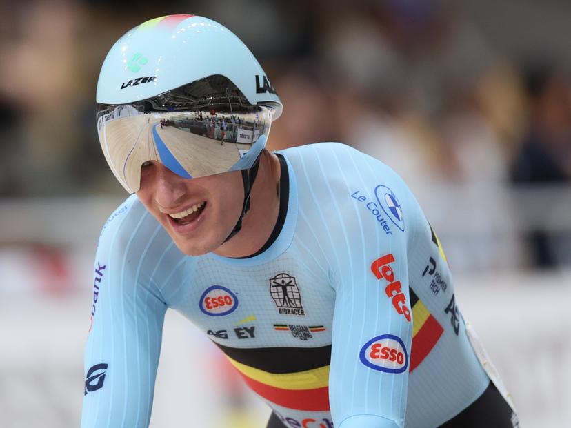 Belgian Lindsay De Vylder wins the bronze medal in the Men's Scratch event at the UCI Track Cycling World Championships in Shanghai, China on Thursday 15 October 2026. The worlds are taking place from 14 to 18 October 2026. BELGA PHOTO BENOIT DOPPAGNE