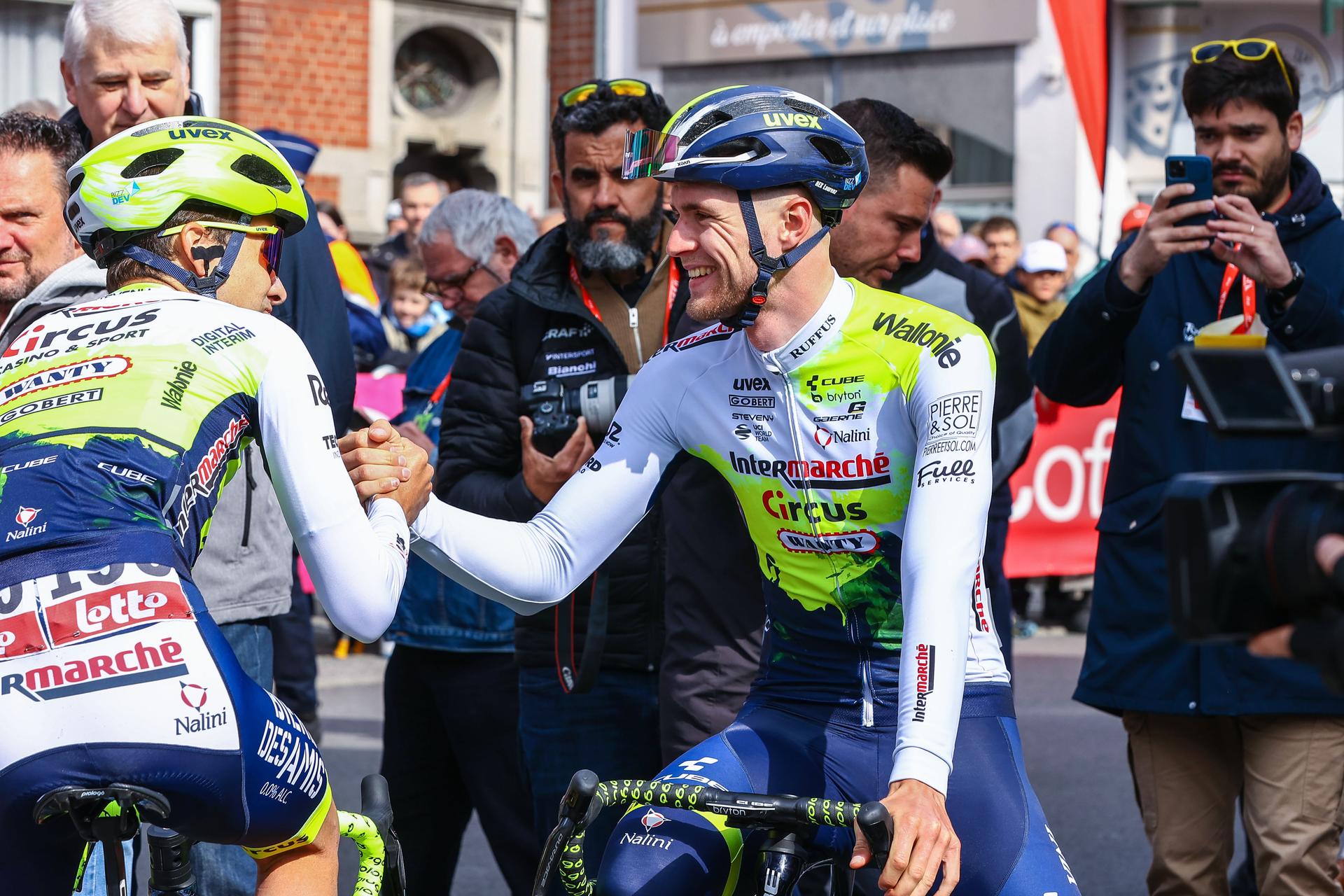 New Zealand's Dion Smith of Intermarche-Circus-Wanty pictured at the start of the start of the 86th edition of the men's race 'La Fleche Wallonne', a one day cycling race (Waalse Pijl - Walloon Arrow), 194,2 km from Herve to Huy, Wednesday 19 April 2023. BELGA PHOTO DAVID PINTENS
