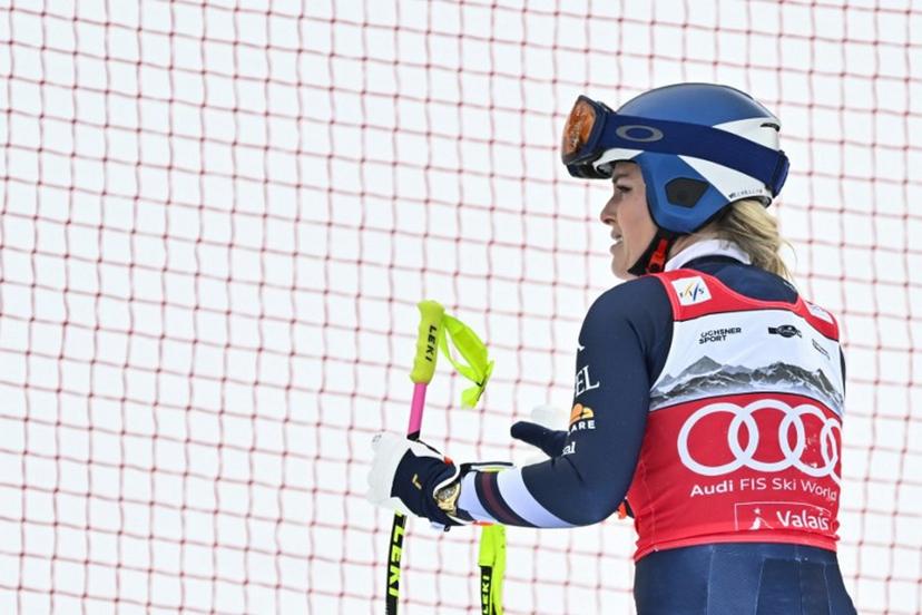 US' Lindsey Vonn reacts after crashing as she competes in the women's downhill race part of the FIS Alpine Ski World Cup 2025-2026, in Crans Montana, Switzerland, on January 30, 2026.  Fabrice COFFRINI / AFP