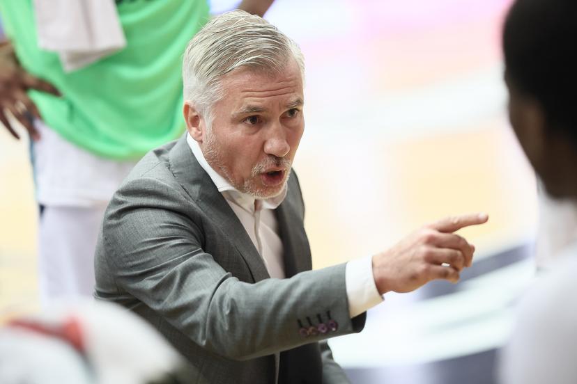 Brussels' head coach Serge Crevecoeur pictured during a basketball match between Brussels Basketball and Spirou Charleroi, Friday 14 November 2025 in Brussels, on day 8 of the 'BNXT League' Belgian/ Dutch first division basket championship. BELGA PHOTO BRUNO FAHY