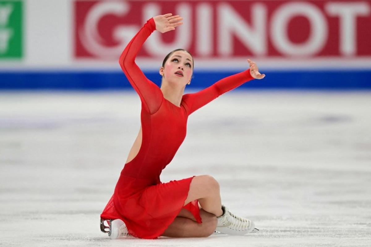Belgium's Nina Pinzarrone competes during the women's Free Skating event of the ISU Figure Skating European Championships in Tallinn, Estonia on January 31, 2025.  Daniel MIHAILESCU / AFP