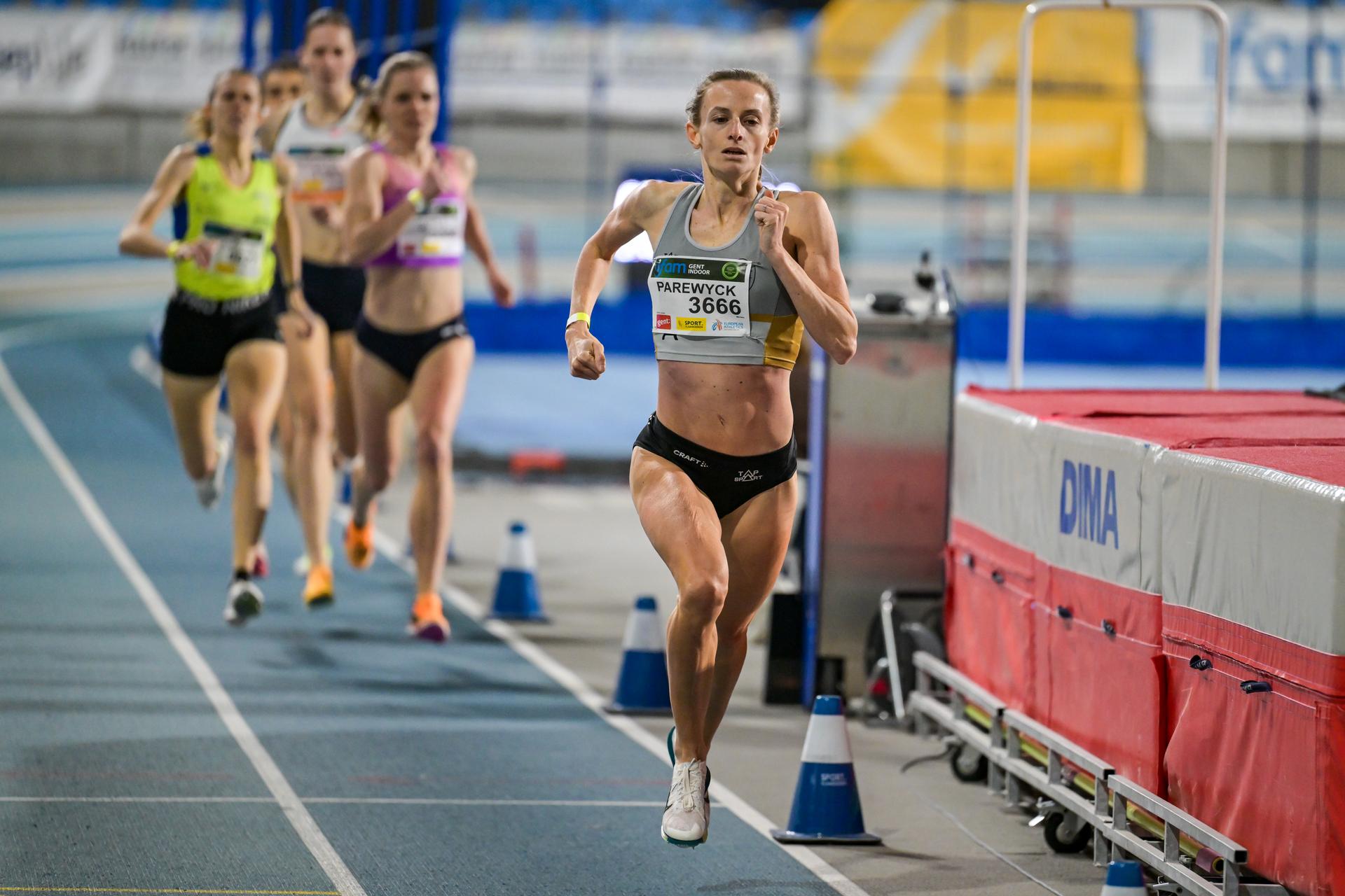 Belgian Mariska Parewyck pictured in action during the women's 800m race, at the IFAM Indoor, IAAF World Indoor Tour Athletics Meeting, Saturday 31 January 2026 in Gent. BELGA PHOTO DAVID PINTENS