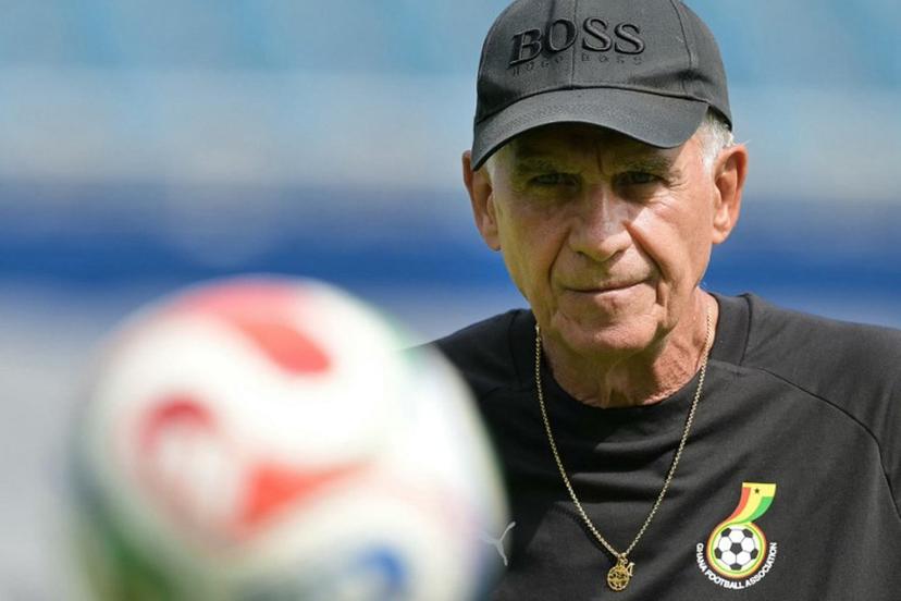 Ghana's Portuguese head coach Carlos Queiroz leads an MD-1 training session at the Sporting KC Stadium in Kansas City on July 2, 2026, on the eve of the 2026 World Cup round of 32 football match between Colombia and Ghana.  JUAN MABROMATA / AFP