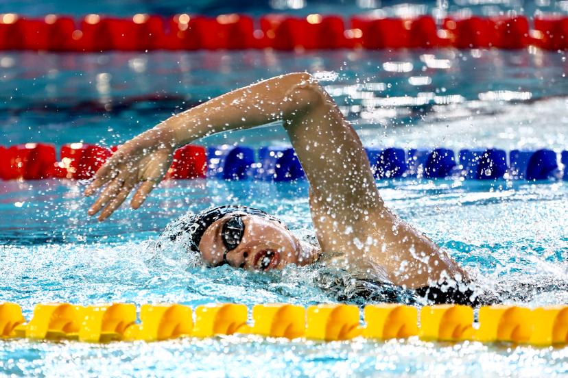 Belgian Sarah Dumont pictured in action during the women's 800m freestyle at the European Aquatics Short Course Swimming Championships in Lublin, Poland, on Thursday 04 December 2025. BELGA PHOTO NIKOLA KRSTIC