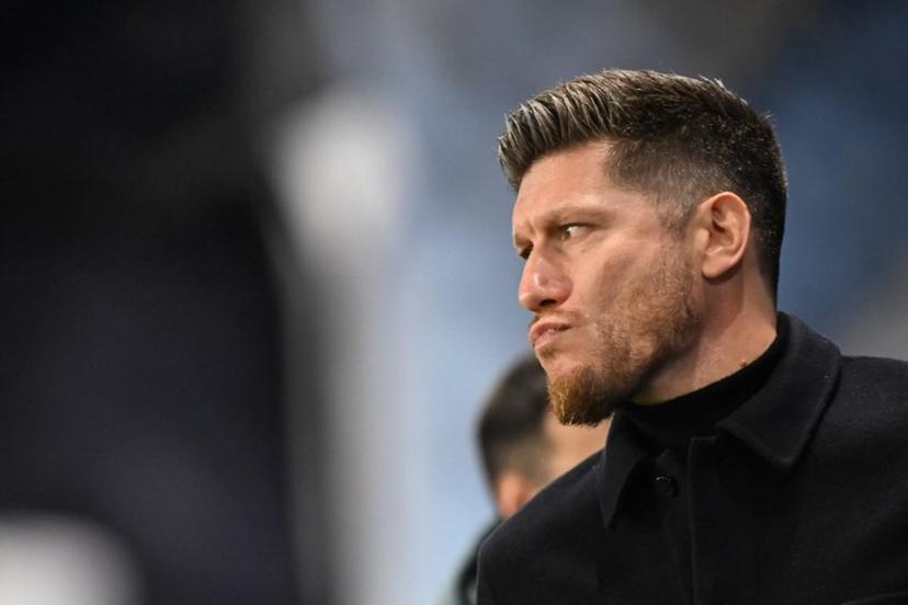 Monaco's Belgian head coach Sebastien Pocognoli looks on before the  French L1 football match between Le Havre AC and AS Monaco at the Oceane Stadium in Le Havre, north-western France, on January 24, 2026.  Lou BENOIST / AFP