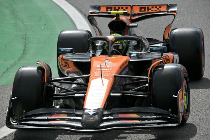 McLaren's British driver Lando Norris drives during the qualifying session of the Sao Paulo Formula One Grand Prix at the Jose Carlos Pace racetrack, aka Interlagos, in Sao Paulo, Brazil on November 8, 2025.  Nelson ALMEIDA / AFP