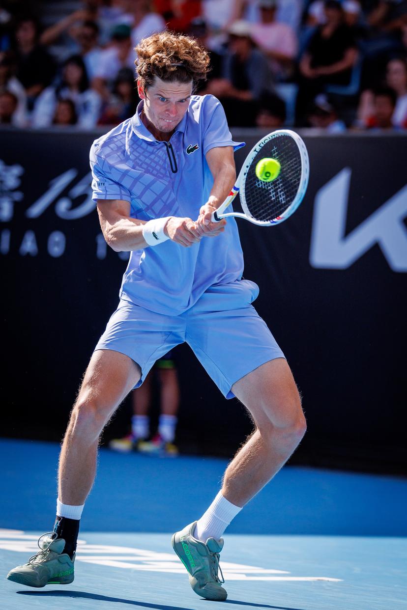 Belgium's Alexander Blockx pictured during a third round qualifying match in the men's singles against Australia's Kubler at the Australian Open, Melbourne Park, Melbourne on Thursday 15 January 2026.  BELGA PHOTO PATRICK HAMILTON  --- BENELUX ONLY   ---