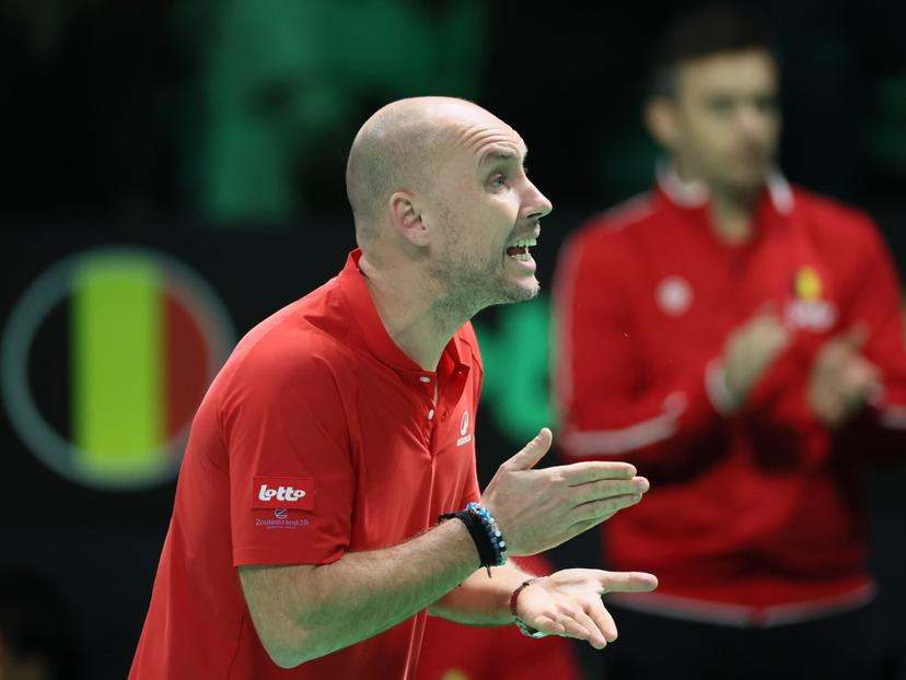 Belgian captain Steve Darcis pictured during a tennis match between Belgian Collignon and Italian Berrettini, the first in the Davis Cup semifinals between Belgium and Italy, in Bologna, Italy, on Friday 21 November 2025. The Davis Cup top eight Finals take place in Bologna from November 18 to 23. BELGA PHOTO BENOIT DOPPAGNE