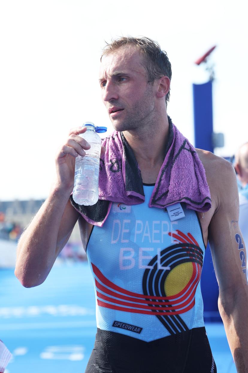 Belgian Wim De Paepe finishes as fifth in the Men Individual PTS2 triathlon event, on day 6 of the 2024 Summer Paralympic Games in Paris, France on Monday 02 September 2024. The 17th Paralympics are taking place from 28 August to 8 September 2024 in Paris. BELGA PHOTO VIRGINIE LEFOUR