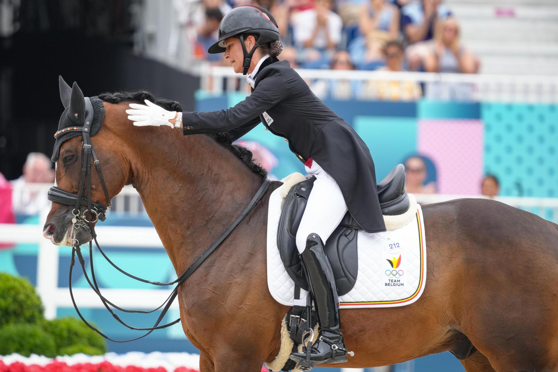 Larissa PAULUIS riding FLAMBEAU during the Paris Olympic Games 2024 - Day 8 at Chateau de Versailles on August 3, 2024 in Versailles, France. (Photo by Pierre Costabadie/Icon Sport)