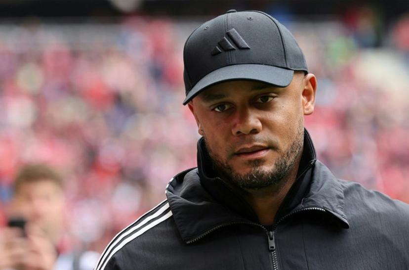 Bayern Munich's Belgian head coach Vincent Kompany looks on prior to the German first division Bundesliga football match between FC Bayern Munich and 1 FSV Mainz 05 in Munich, southern Germany on April 26, 2025.  Alexandra BEIER / AFP