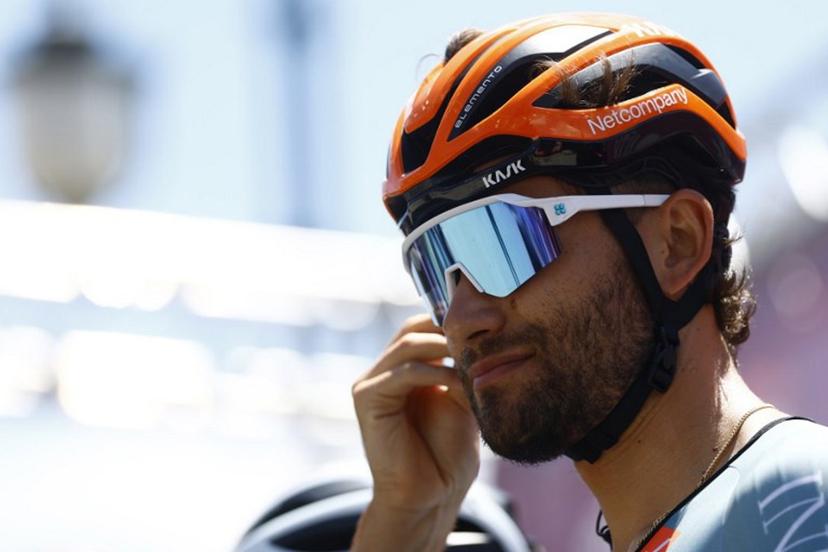 INEOS Grenadiers Italian rider Filippo Ganna looks on during the presentation prior the 4th stage of the Giro d'Italia 2026 - Tour of Italy cycling race between Catanzaro and Cosenza, Italy, on May 12, 2026.  Luca Bettini / AFP