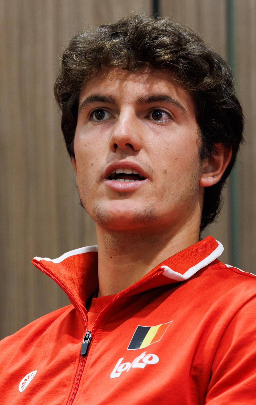 Belgian Gilles-Arnaud Bailly pictured duringa a press conference of the Belgian team, Friday 06 February 2026, in Plovdiv, Bulgaria. Belgium will compete this weekend in the Davis Cup qualifiers against Bulgaria. BELGA PHOTO BENOIT DOPPAGNE