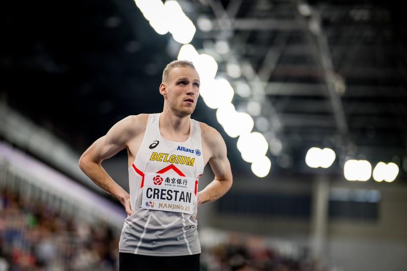Belgian athlete Eliott Crestan pictured before the men's 800m, at the the World Athletics Indoor Championships, in Nanjing, China, Friday 21 March 2025. The championships take place from 21 to 23 March. BELGA PHOTO JASPER JACOBS