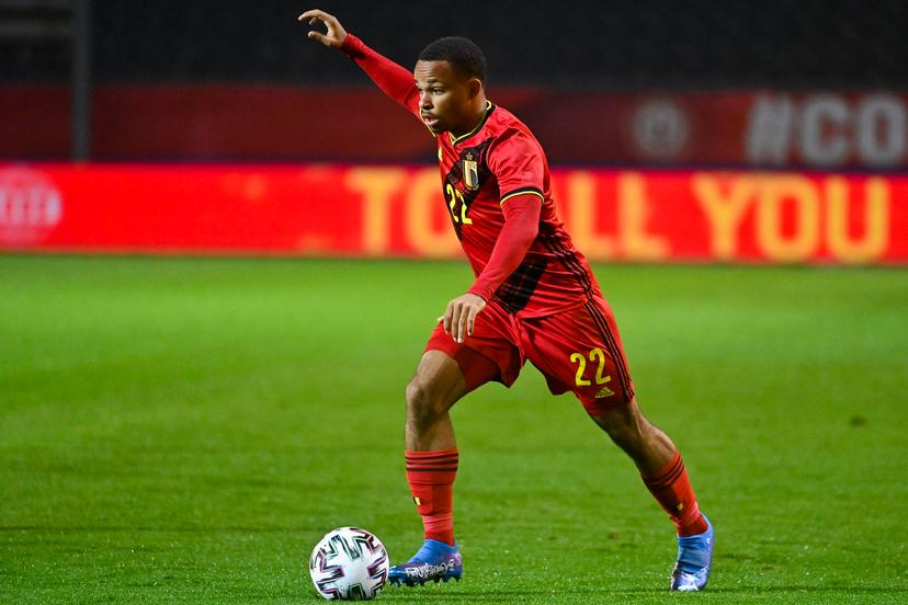 Belgium's Logan Ndenbe pictured in action during a soccer game between the U21 Red Devils and Kazakhstan, Friday 08 October 2021 in Leuven, the third qualification match (out of 8) in group 9 for the 2023 Under-21 European Championships. BELGA PHOTO LAURIE DIEFFEMBACQ