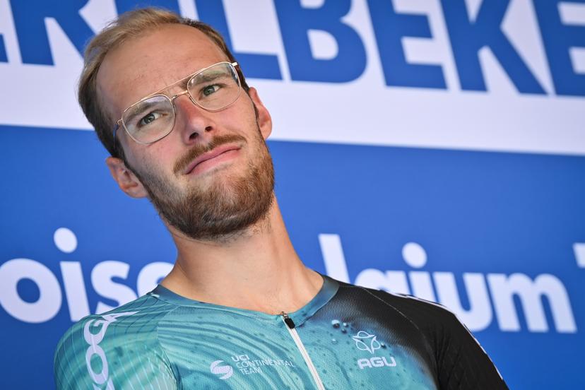 Dutch Jan-Willem van Schip pictured during the team presentation ahead of the Baloise Belgium Tour cycling race, in Merelbeke, Tuesday 14 June 2022. The Baloise Belgium Tour takes place from 15 to 19 June. BELGA PHOTO DAVID STOCKMAN