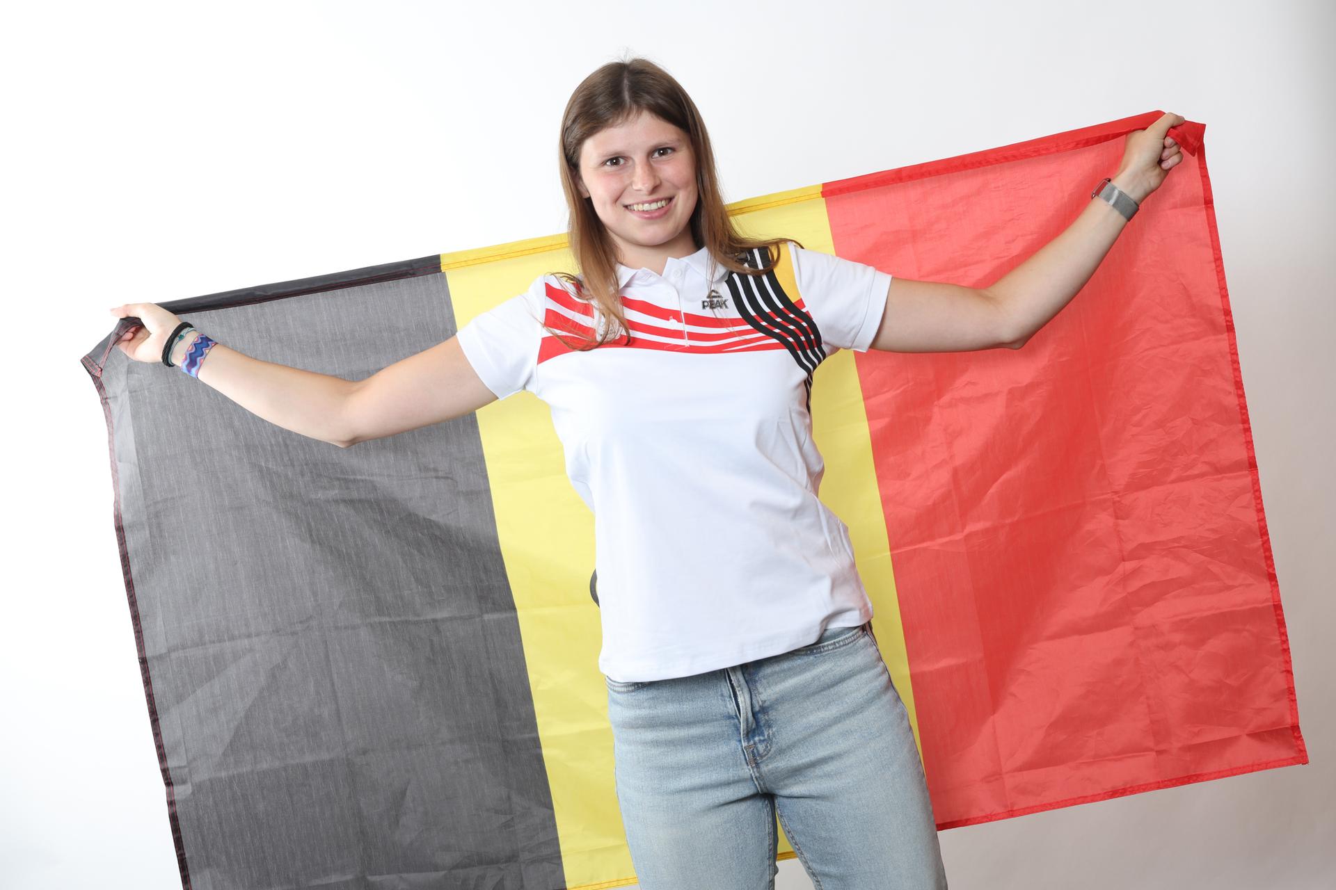 Valerie Vossen pictured during a photoshoot for the Belgian Olympic Committee BOIC - COIB ahead of the Paris 2024 Olympic Games, in Brussels, Thursday 11 July 2024. BELGA PHOTO VIRGINIE LEFOUR