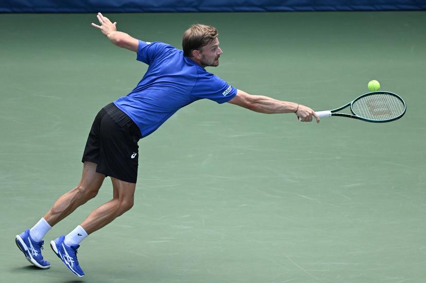 Belgian David Goffin pictured in action during a tennis match against Italian Musetti, in the second round of the men's singles of the 2025 US Open Grand Slam tennis tournament in New York City, USA, Thursday 28 August 2025. BELGA PHOTO TONY BEHAR