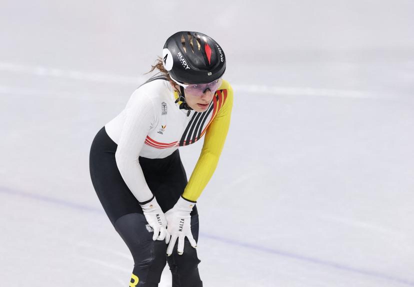 Hanne Desmet at the semifinals of the women's 1000m Short Track Speed Skating, at the Milano Cortina 2026 Olympic Winter Games, on February 16, 2026 in Milan, Italy. Photo by Alexis Jumeau/ABACAPRESS.COM BENELUX ONLY
