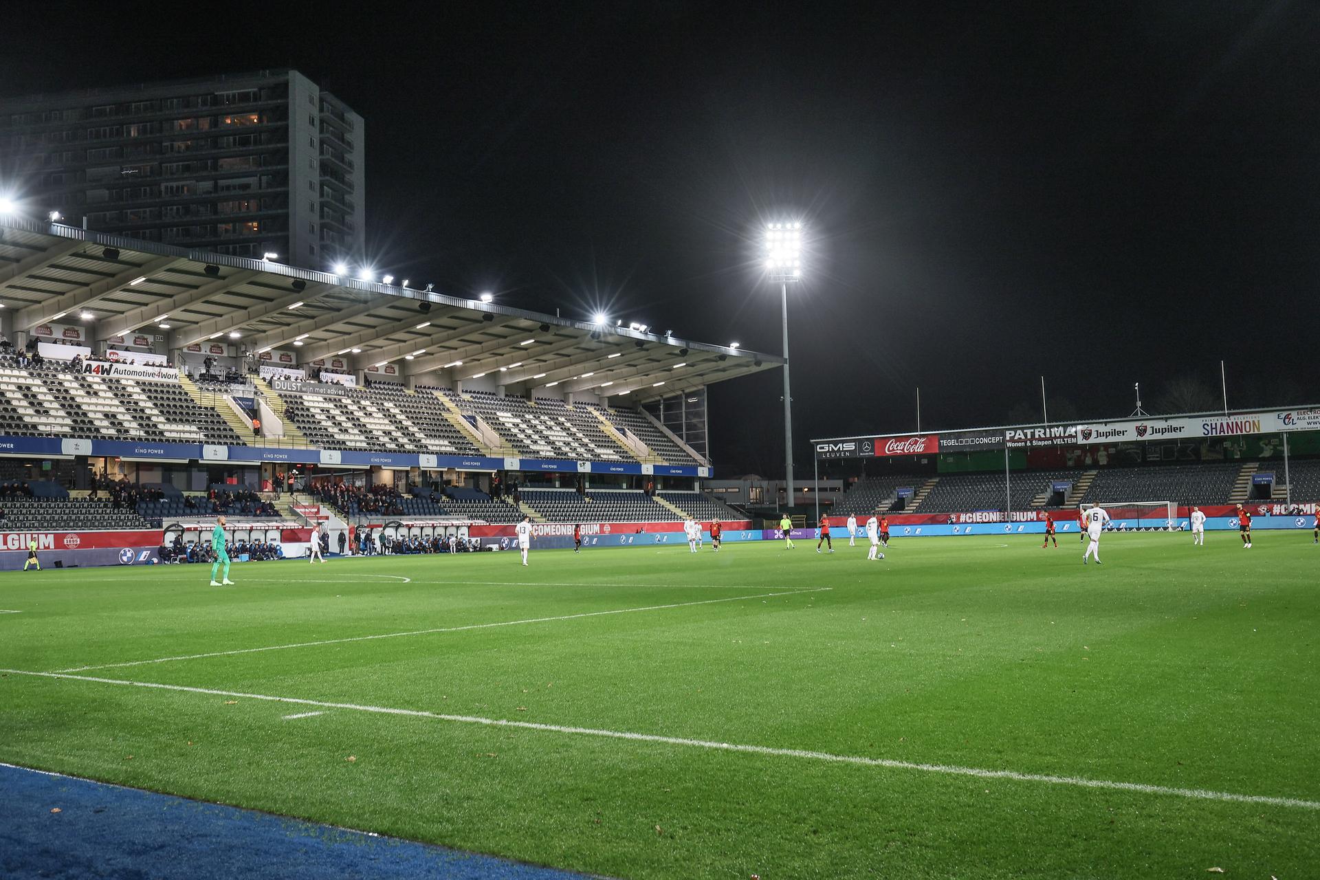 Illustration picture shows a friendly game between Belgian national soccer team Red Devils and Serbia, Wednesday 15 November 2023, at The King Power At Den Dreef Stadium in Leuven. The location changed yesterday because the field of the King Baudouin stadium in Brussels was flooded. BELGA PHOTO BRUNO FAHY