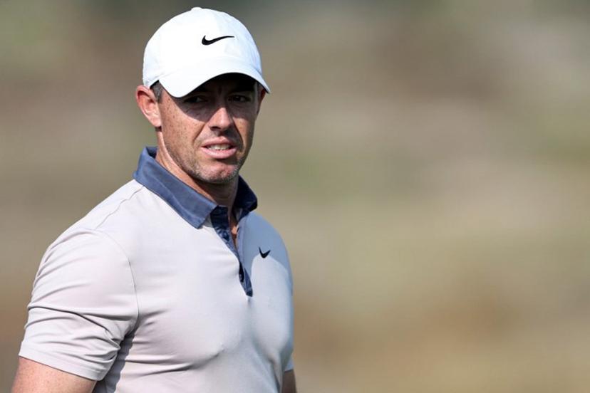Rory McIlroy of Northern Ireland looks on after a shot during day two of the Dubai Desert Classic 2025 golf tournament at the Emirates Golf Club in Dubai on January 17, 2025.  FADEL SENNA / AFP