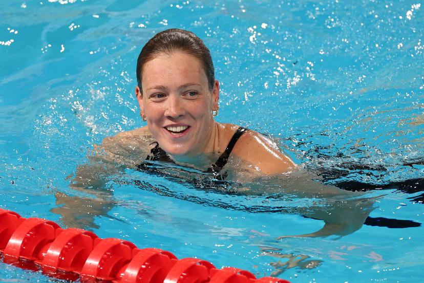 Belgian Florine Gaspard pictured during the semifinals of the Women's 50m Breaststroke on the sixth day of  the European Aquatics Championships in Paris, France on Saturday 15 August 2026. BELGA PHOTO VIRGINIE LEFOUR