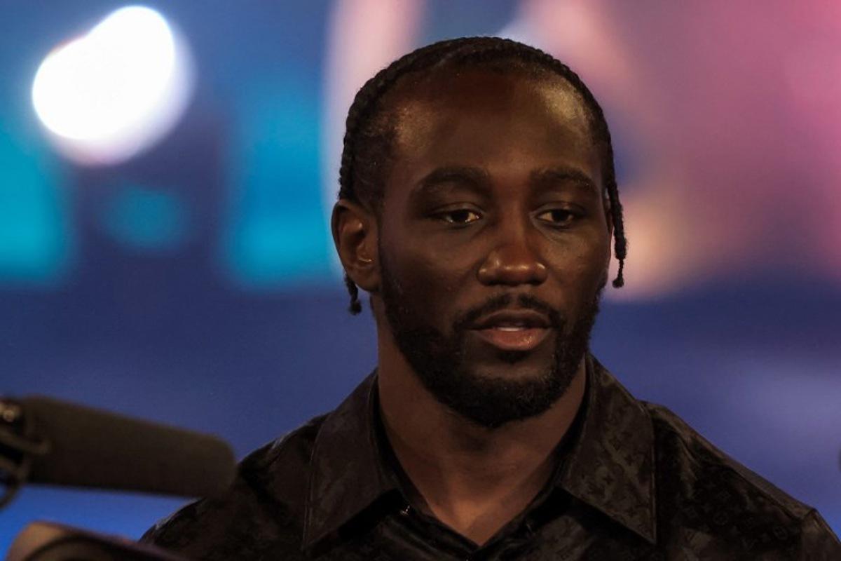 US Boxer Terence Crawford attends a press conference in Riyadh on June 20, 2025 ahead of his super-middleweight title fight against Canelo Alvarez.  Fayez NURELDINE / AFP