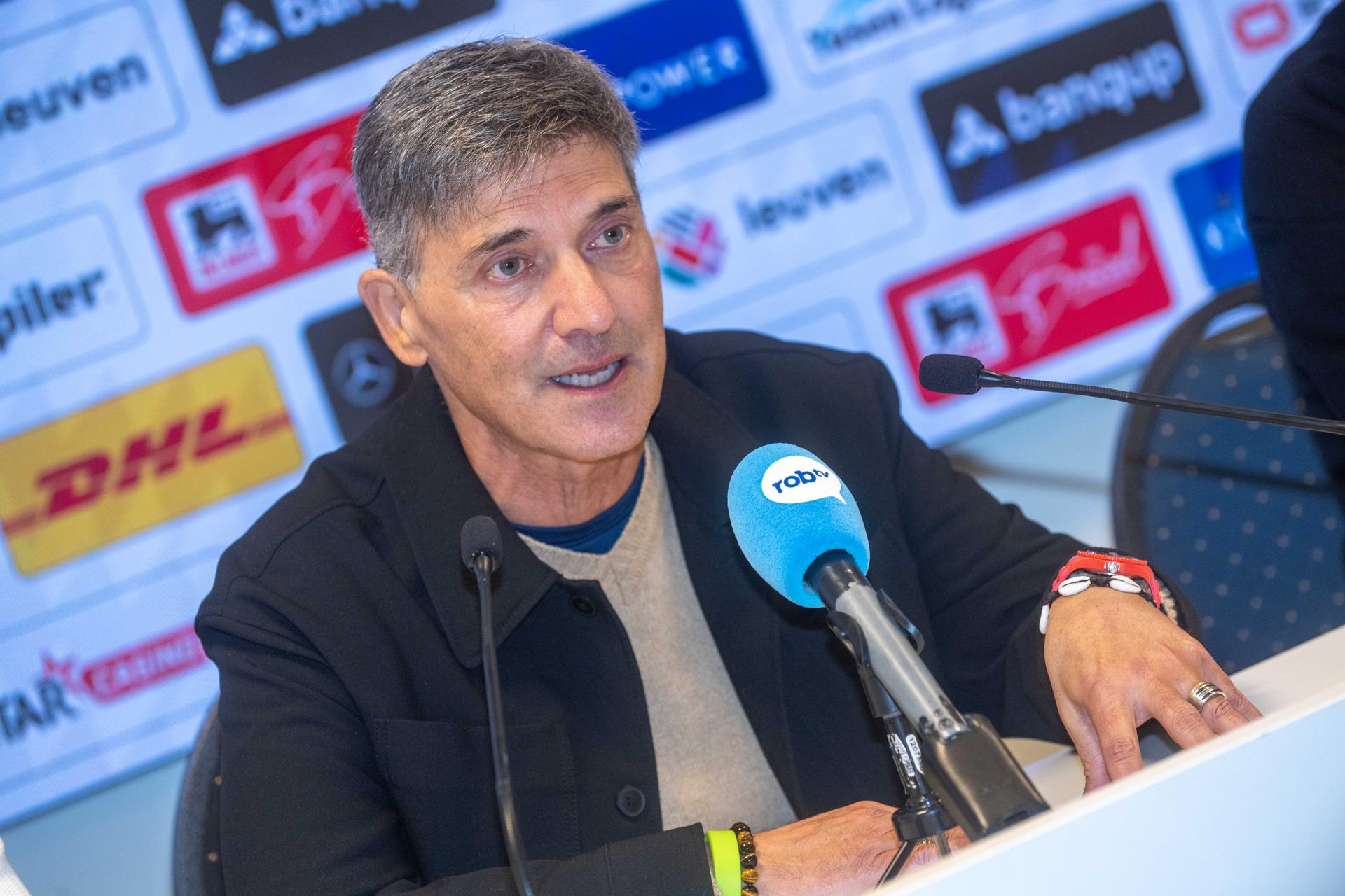 OHL's new head coach Felice Mazzu is pictured at a press conference of Belgian soccer team Oud-Heverlee Leuven to present their new head coach, Monday 27 October 2025 in Leuven. BELGA PHOTO JONAS ROOSENS