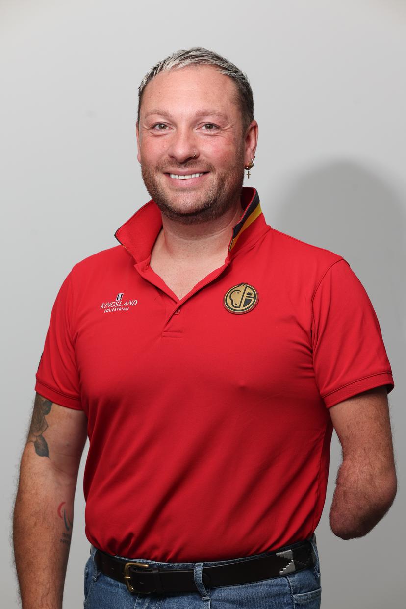 Belgian Kevin Van Ham poses for the photographer at a press moment of the 'Red Musketeers' riders that will compete at the upcoming World Championships, on Monday 27 July 2026 in Zaventem. The FEI World Championships will take place in Aachen, Germany from 11 to 23 August. BELGA PHOTO VIRGINIE LEFOUR