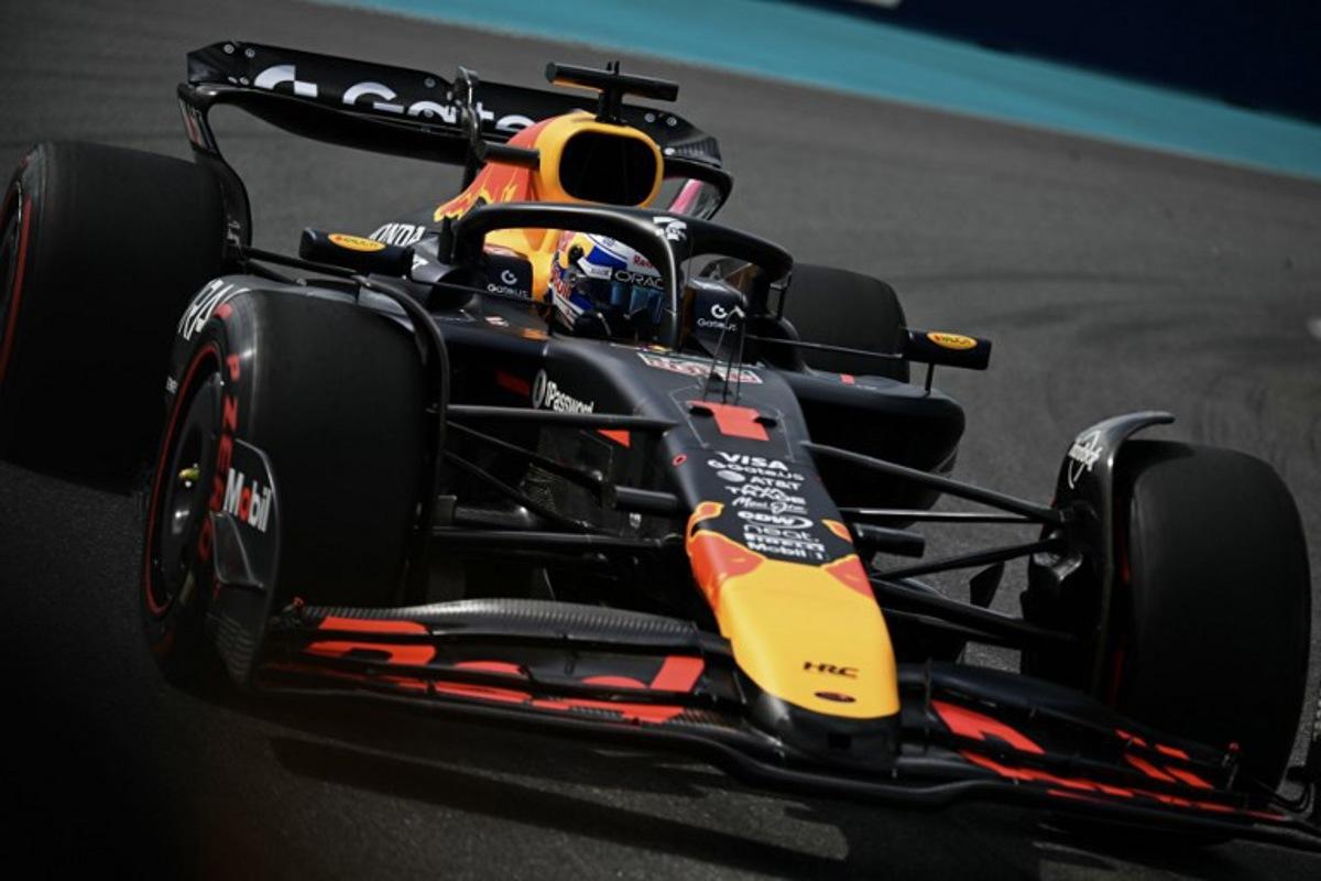 Red Bull Racing's Dutch driver Max Verstappen races during the qualifying session for the 2025 Miami Formula One Grand Prix at Miami International Autodrome in Miami Gardens, Florida, on May 3, 2025.   Chandan Khanna / AFP