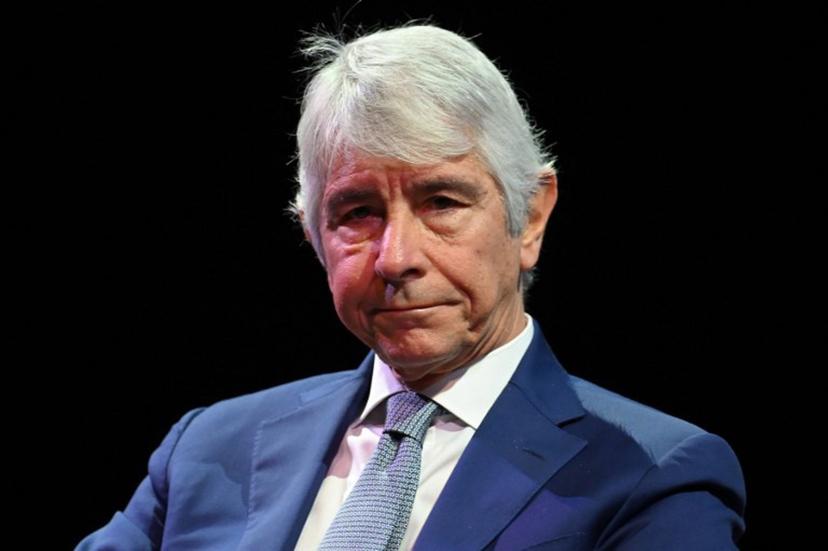 Italian Sport Minister Andrea Abodi attends a ceremony to mark one year until the start of Milano Cortina Olympics in Strehler Theatre, in Milan, on February 6, 2025, ahead of the Milano Cortina 2026 Winter Olympic and Paralympic Games.  MARCO BERTORELLO / AFP