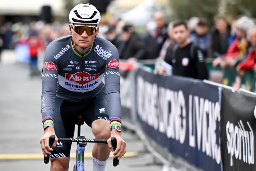 Dutch Mathieu van der Poel of Alpecin-Deceuninck pictured at the start of the second stage of the Tirreno-Adriatico cycling race, a 189km race from Camaiore to Follonica, Italy, Tuesday 11 March 2025. BELGA PHOTO DIRK WAEM