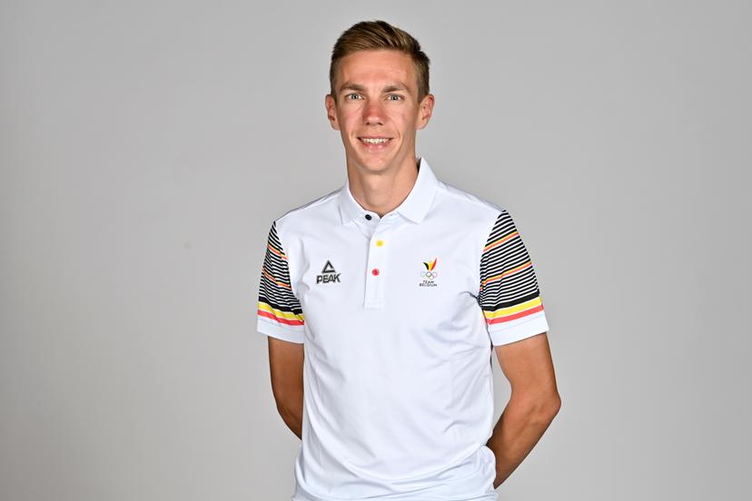 Belgian speed skater Bart Swings poses for the photographer at a photoshoot for the Belgian Olympic Committee BOIC - COIB ahead of the The World Games 2022 sports event, Monday 20 June 2022 in Deurne, Antwerp. BELGA PHOTO DIRK WAEM