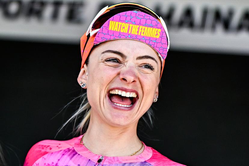 Italian Chiara Consonni pictured before pictured at the start of the women's race of the 'Paris-Roubaix' one day cycling race, 148,5 km from Denain to Roubaix, France, on Saturday 12 April 2025. BELGA PHOTO JASPER JACOBS