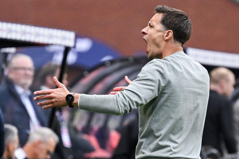 Union's head coach David Hubert pictured in action during a soccer game between Royale Union Saint-Gilloise and RSC Anderlecht, Thursday 14 May 2026 in Brussels, the final of the 'Croky Cup' Belgian soccer cup. BELGA PHOTO TOM GOYVAERTS
